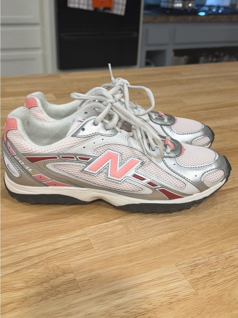 New Balance Women's Silver, Pink & White Athletic Sneakers